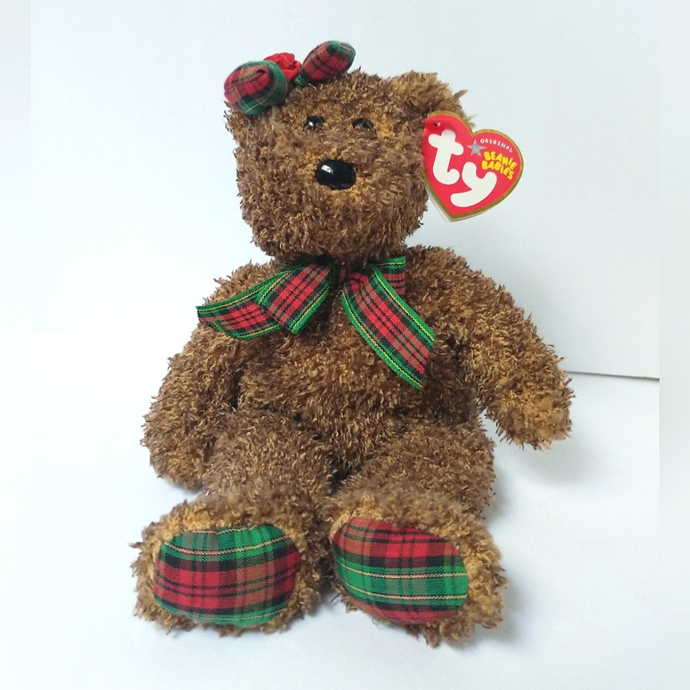 TY Beanie Babies Hallmark Gold Crown Exclusive Happy Holidays Teddy Bear